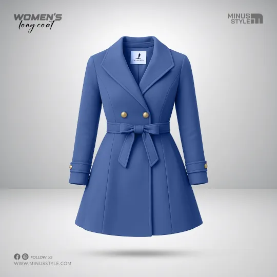 Woman Long Coat- Sky Blue